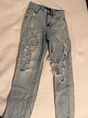 Bluenotes Light Blue Distressed Boyfriend Jeans